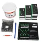 Stor startpakke for dekkomlegging med materiell og lodd for alu og stålfelg