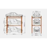 F25 firesøyler parkeringsløfter for tre biler