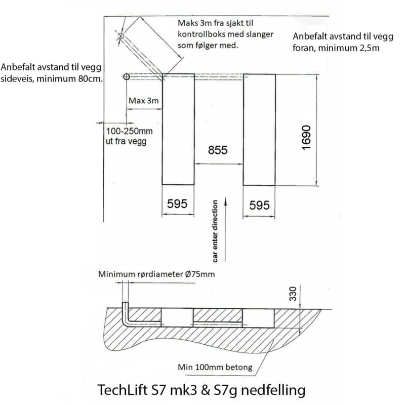 Techlift S7 sakseløfter løftebukk