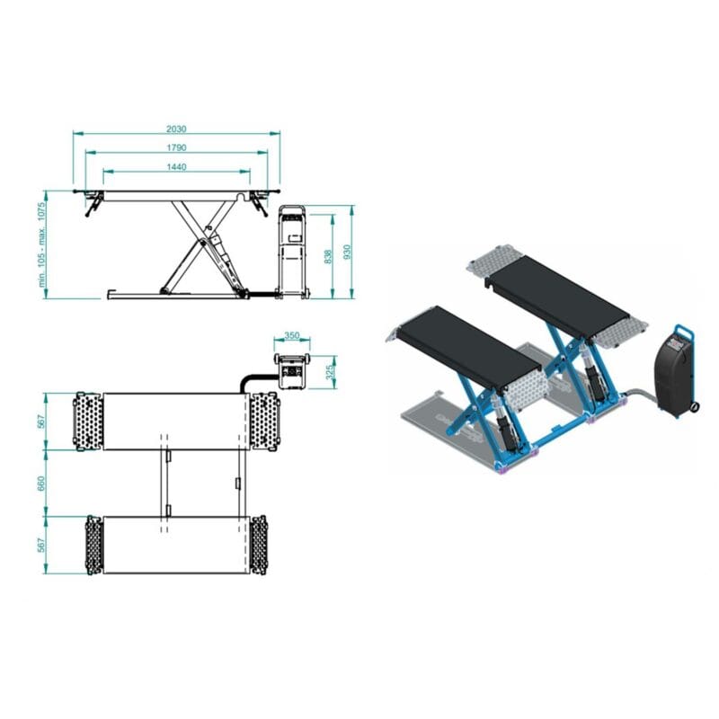 Worldlifts Mizar lavtløftende sakseløfter