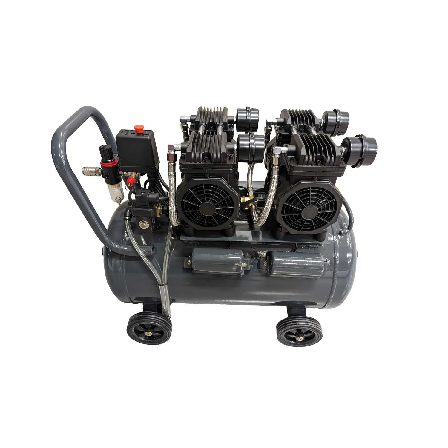 MTC støysvak og oljefri kompressor. 50 liters tank og 2,4kw effekt.