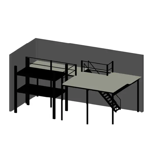 Mesanin 52 m² lager – tilpasset Techlift F25/F26/F29