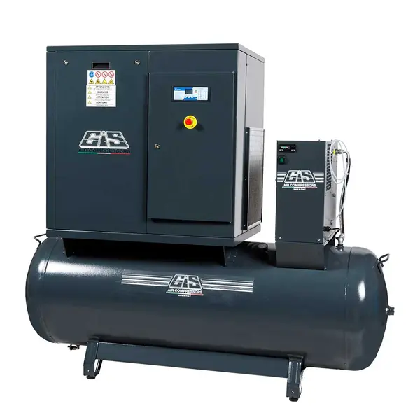 GIS Skruekompressor 7,5 kW 500 liter 10 bar – GIS GSE10 med tørke